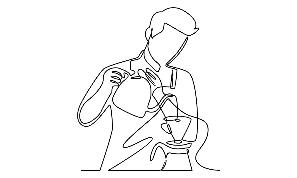 Barista qui prépare un café